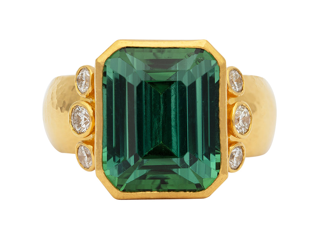 GURHAN, GURHAN Prism Gold Tourmaline Cocktail Ring, 16x13mm Rectangle