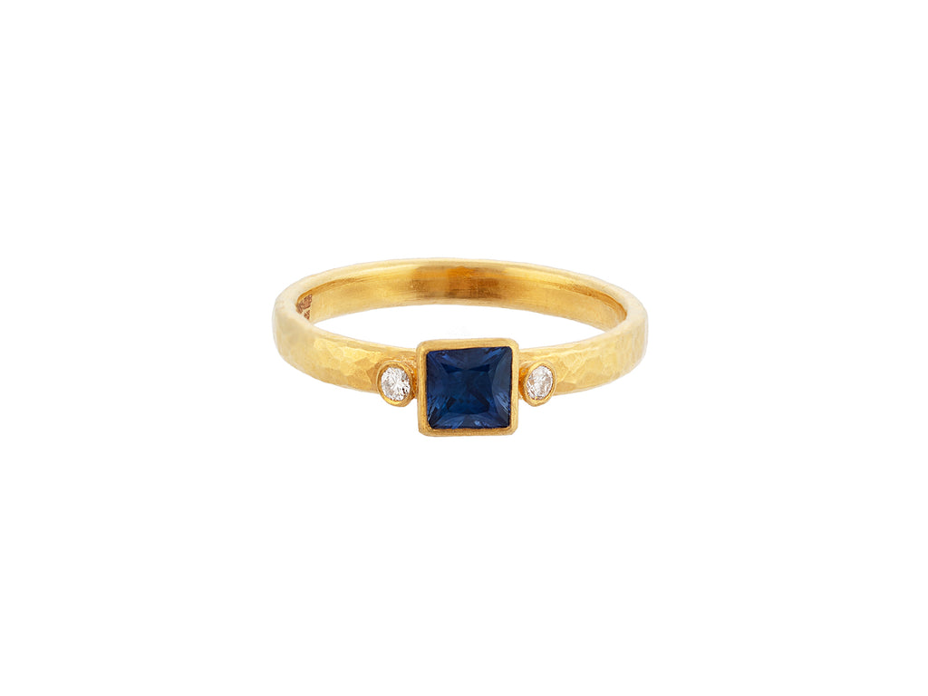 GURHAN, GURHAN Prism Gold Sapphire Stacking Ring, 5mm Square