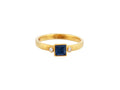 GURHAN, GURHAN Prism Gold Stone Stacking Ring, 5mm Square, Sapphire and Diamond