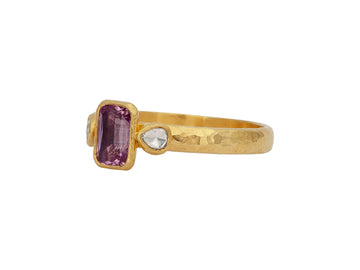 GURHAN, GURHAN Prism Gold Sapphire Stacking Ring, 7x5mm Rectangle