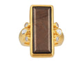 GURHAN, GURHAN Prism Gold Stone Cocktail Ring, 27x11mm Rectangle, Sapphire and Diamond