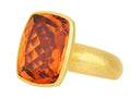 GURHAN, GURHAN Prism Gold Stone Cocktail Ring, 22x18mm Rectangle, Citrine