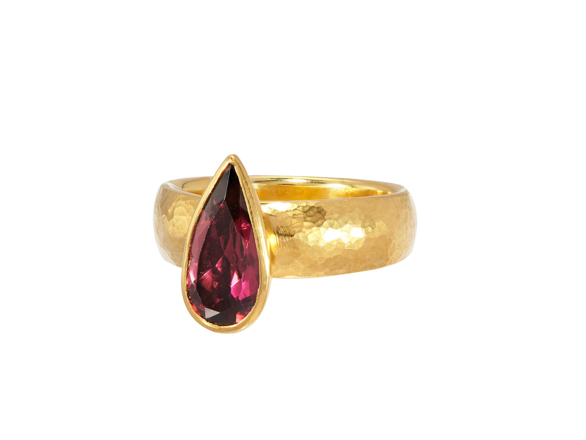GURHAN, GURHAN Prism Gold Stone Cocktail Ring, 13x7mm Teardrop, Tourmaline