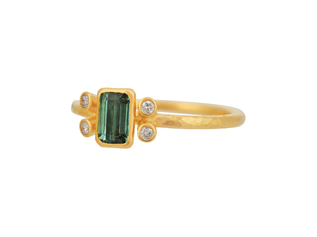 GURHAN, GURHAN Prism Gold Tourmaline Stacking Ring, 6x4mm Rectangle