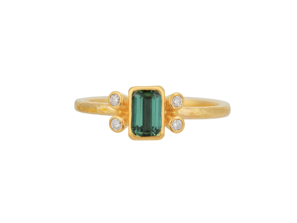 GURHAN, GURHAN Prism Gold Tourmaline Stacking Ring, 6x4mm Rectangle