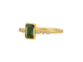 GURHAN, GURHAN Prism Gold Stone Stacking Ring, 7x5mm Rectangle, Tourmaline