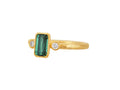 GURHAN, GURHAN Prism Gold Stone Stacking Ring, 7x5mm Rectangle, Tourmaline and Diamond