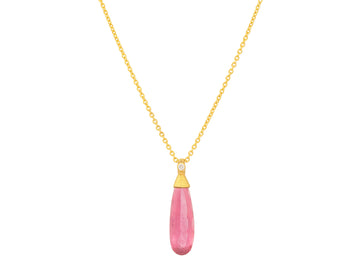 GURHAN, GURHAN Prism Gold Tourmaline Pendant Necklace, 18x6mm Teardrop