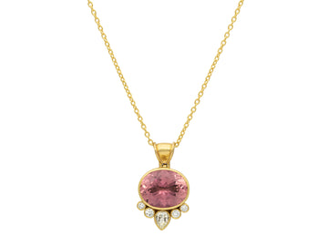 GURHAN, GURHAN Prism Gold Tourmaline Pendant Necklace, 18x16mm Facetted Oval