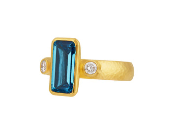 GURHAN, GURHAN Prism Gold Topaz Cocktail Ring, 12x6mm Rectangle