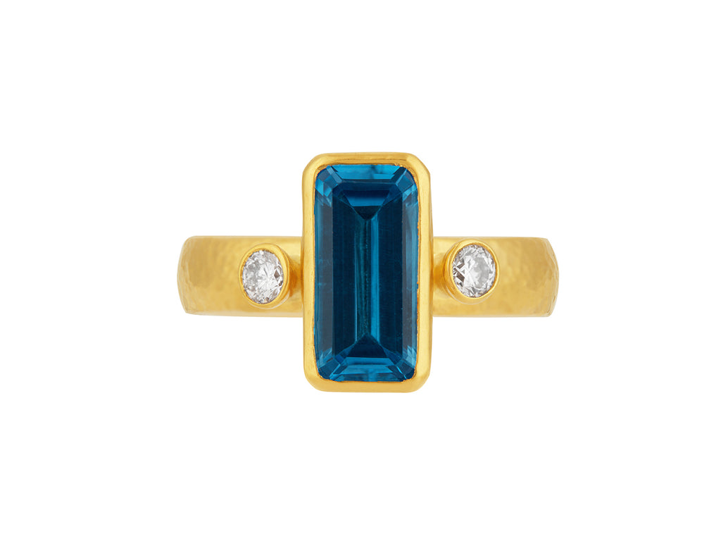 GURHAN, GURHAN Prism Gold Topaz Cocktail Ring, 12x6mm Rectangle