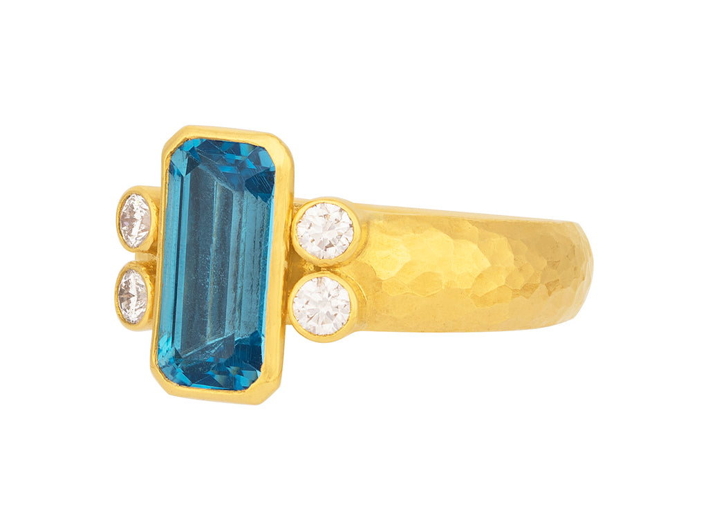 GURHAN, GURHAN Prism Gold Topaz Cocktail Ring, 12x6mm Rectangle Stone