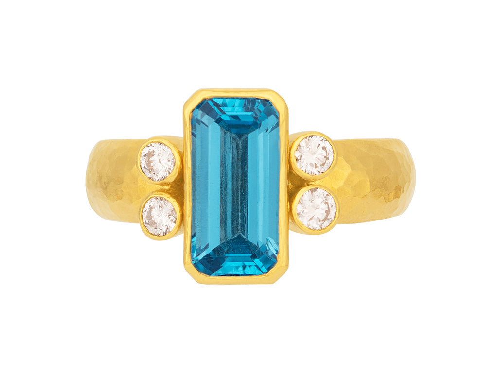 GURHAN, GURHAN Prism Gold Topaz Cocktail Ring, 12x6mm Rectangle Stone