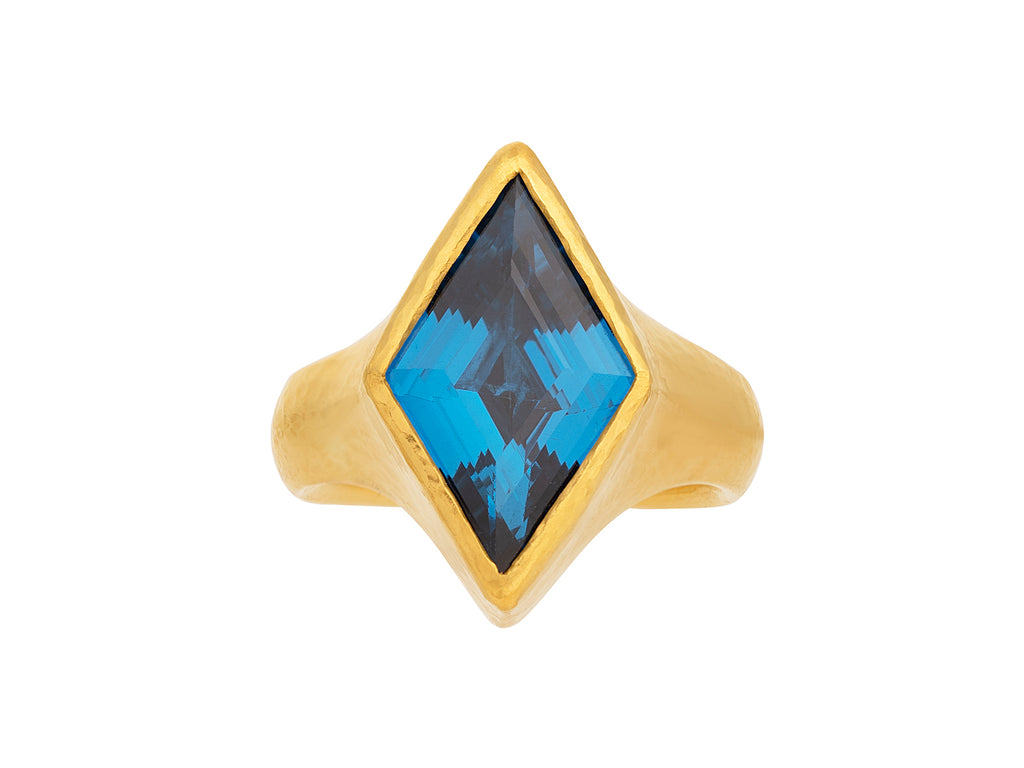 GURHAN, GURHAN Prism Gold Topaz Cocktail Ring, 18x12mm Diamond Shape Stone