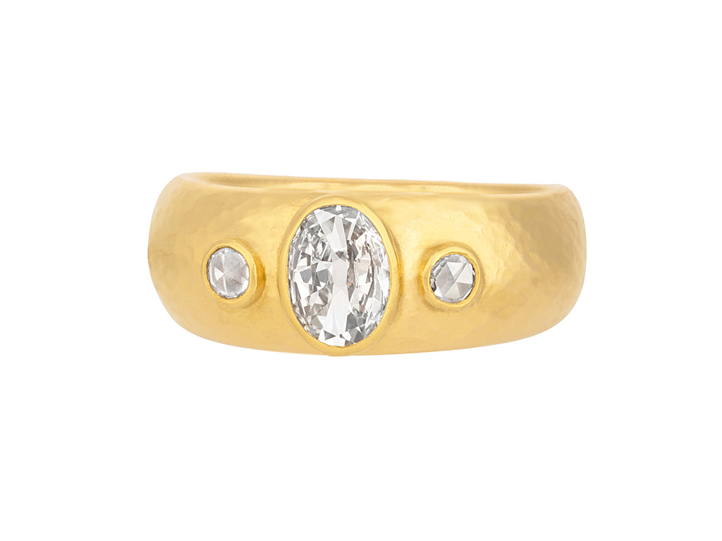 GURHAN, GURHAN Prism Gold Diamond Cocktail Ring, 8x6mm Oval Center Stone