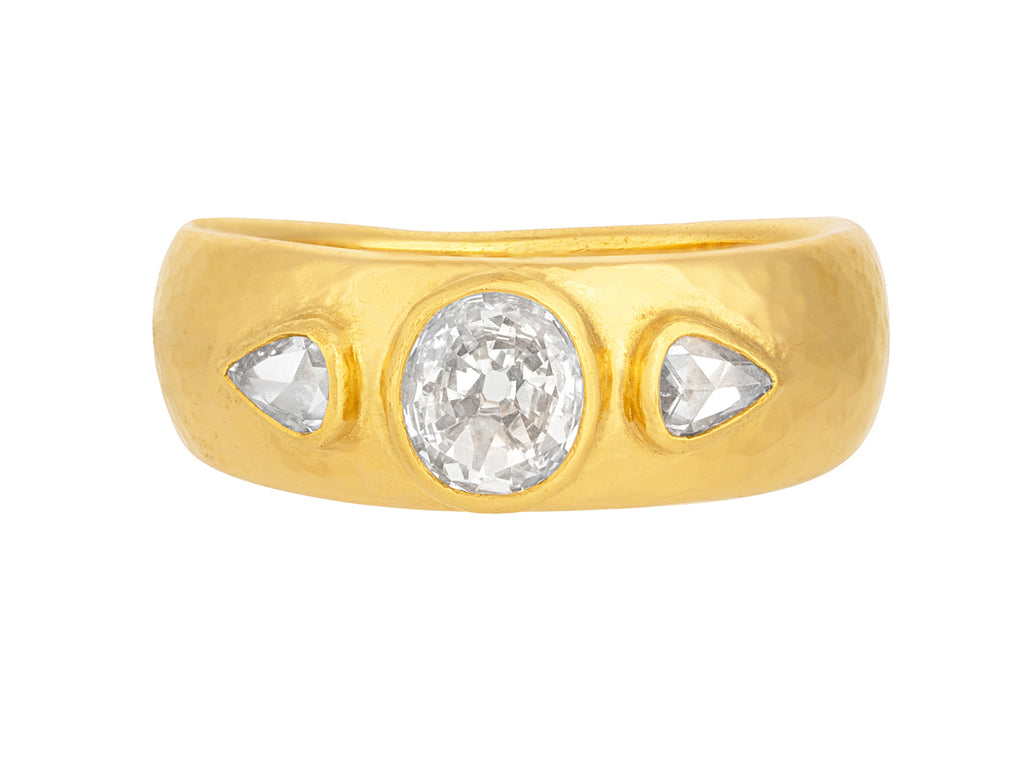 GURHAN, GURHAN Prism Gold Diamond Cocktail Ring, 6x5mm Oval Center Stone