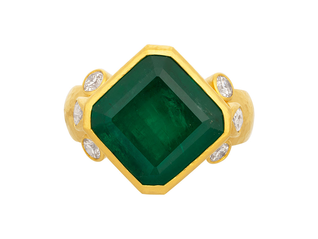 GURHAN, GURHAN Prism Gold Emerald Cocktail Ring, 13mm Square Stone