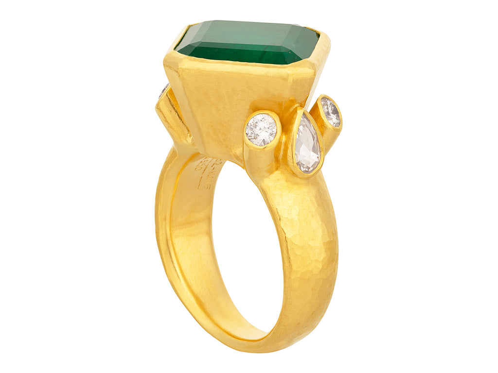 GURHAN, GURHAN Prism Gold Emerald Cocktail Ring, 13mm Square Stone