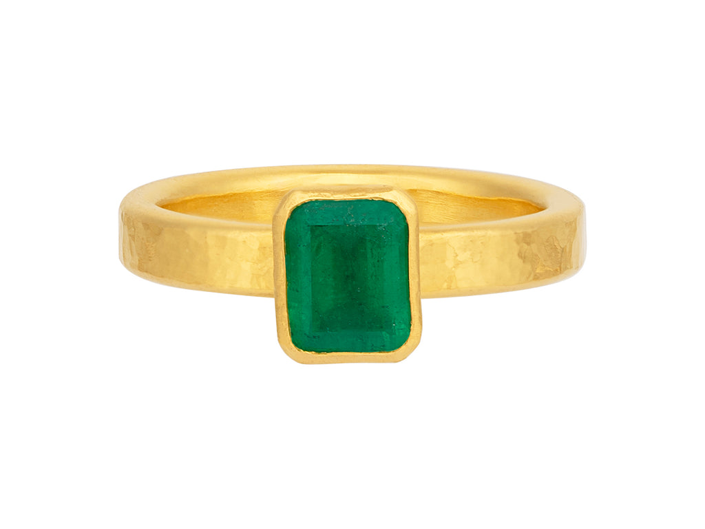 GURHAN, GURHAN Prism Gold Emerald Cocktail Ring, 8x6mm Rectangle Stone