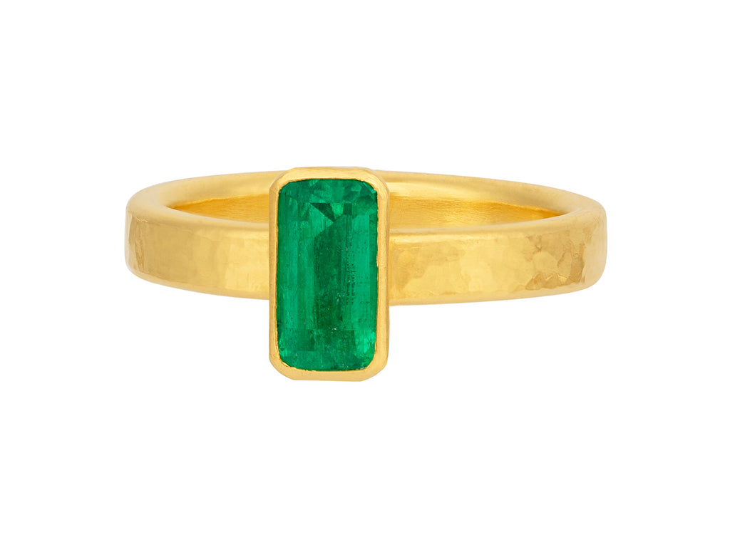 GURHAN, GURHAN Prism Gold Emerald Cocktail Ring, 8x5mm Rectangle Stone