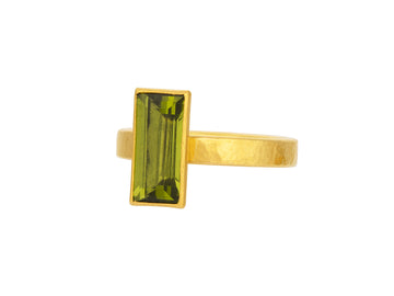 GURHAN, GURHAN Prism Gold Peridot Cocktail Ring, 12x6mm Rectangle Stone