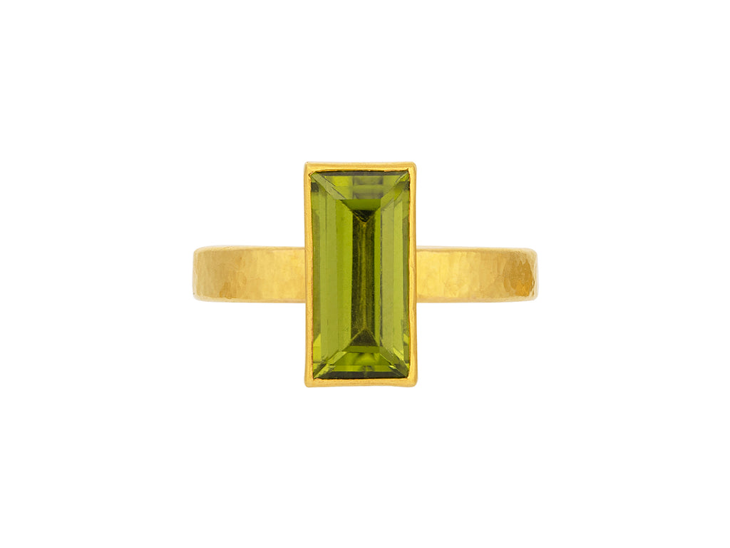 GURHAN, GURHAN Prism Gold Peridot Cocktail Ring, 12x6mm Rectangle Stone