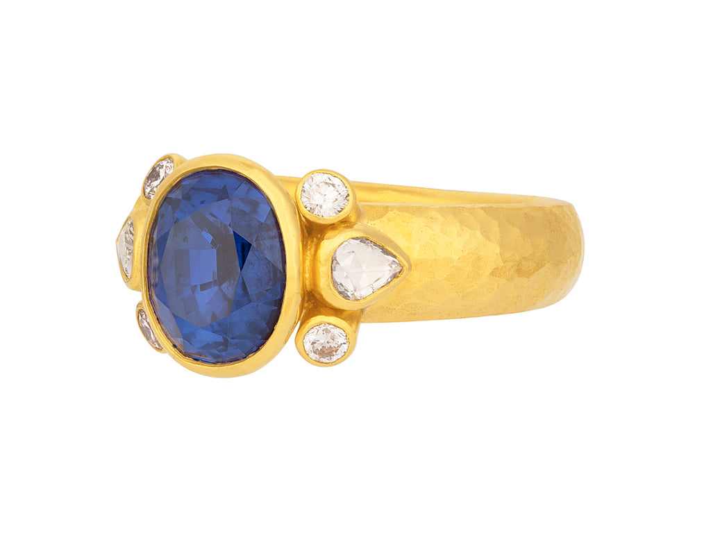 GURHAN, GURHAN Prism Gold Sapphire Cocktail Ring, 10x8mm Oval Stone