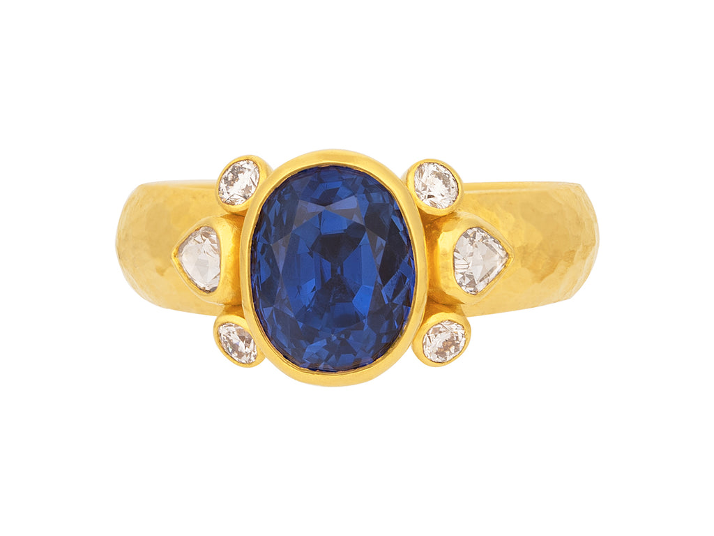 GURHAN, GURHAN Prism Gold Sapphire Cocktail Ring, 10x8mm Oval Stone