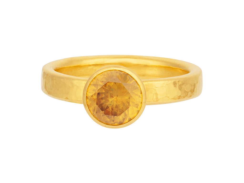 GURHAN, GURHAN Prism Gold Sphene Cocktail Ring, 8mm Round Stone