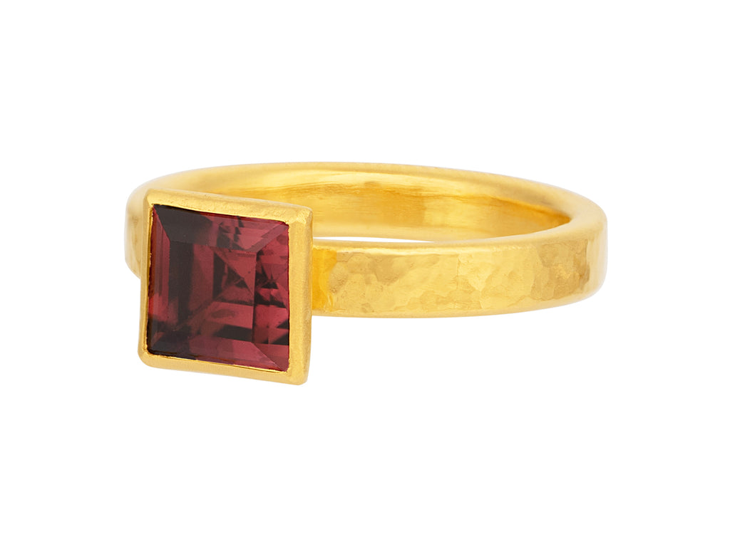 GURHAN, GURHAN Prism Gold Tourmaline Cocktail Ring, 7mm Square Stone