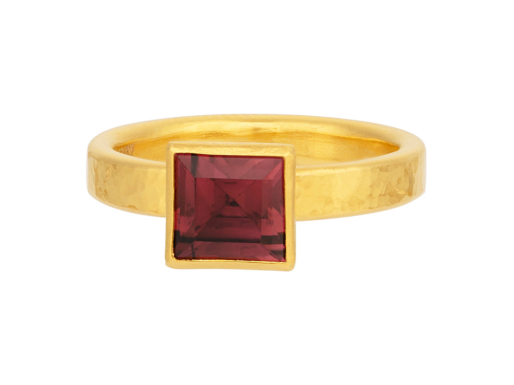 GURHAN, GURHAN Prism Gold Tourmaline Cocktail Ring, 7mm Square Stone