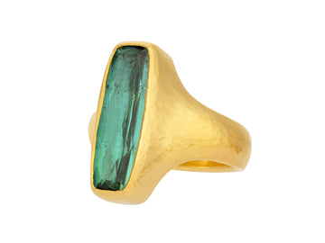 GURHAN, GURHAN Prism Gold Tourmaline Cocktail Ring, 20x8mm Rectangle Stone