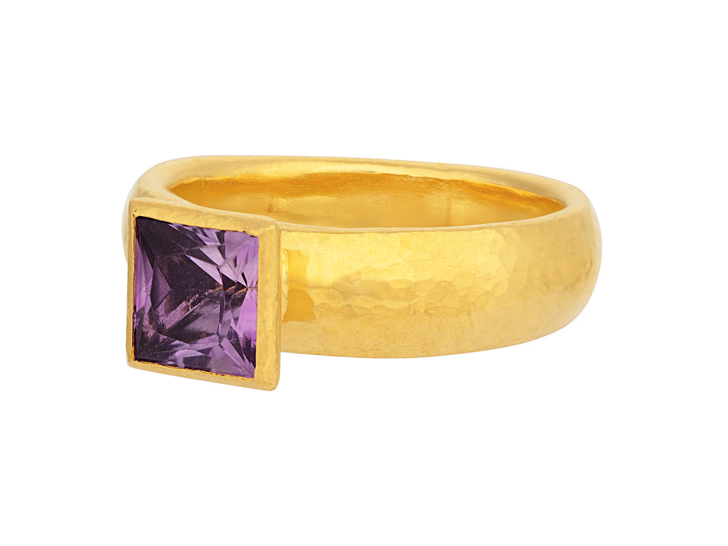 GURHAN, GURHAN Prism Gold Amethyst Cocktail Ring, 7mm Square