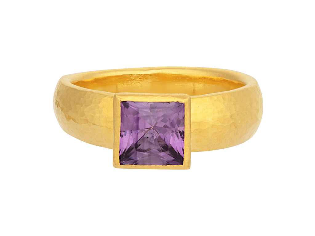 GURHAN, GURHAN Prism Gold Amethyst Cocktail Ring, 7mm Square