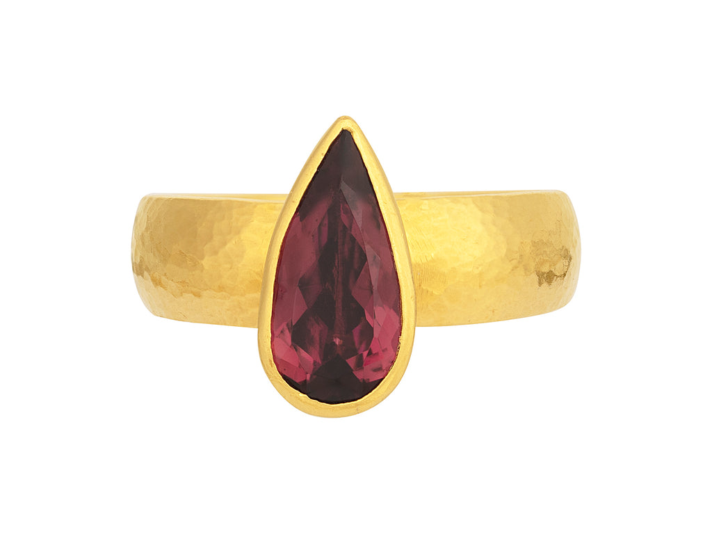 GURHAN, GURHAN Prism Gold Tourmaline Cocktail Ring, 13x7mm Teardrop