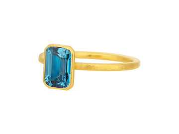 GURHAN, GURHAN Prism Gold Topaz Stacking Ring, 8x6mm Rectangle Stone