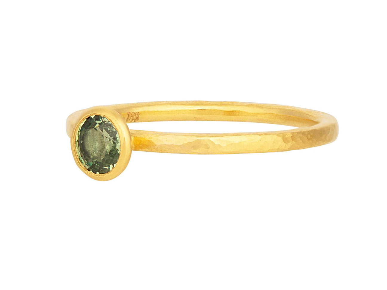GURHAN, GURHAN Prism Gold Demantoid Garnet Stacking Ring, 5mm Round