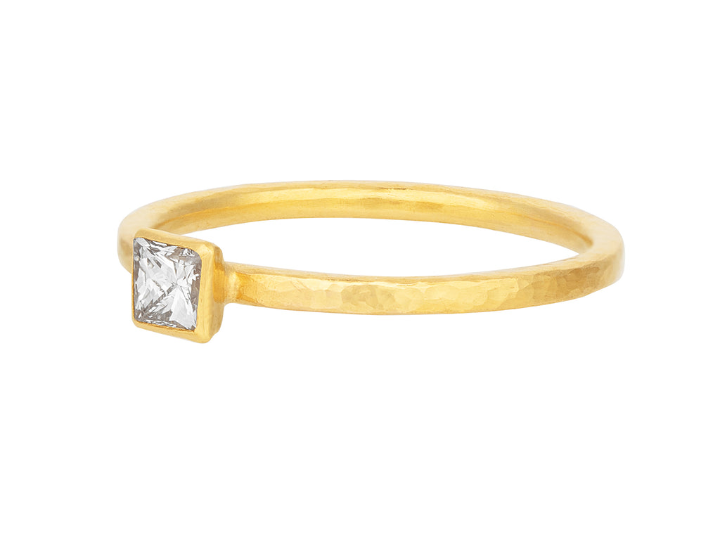 GURHAN, GURHAN Prism Gold Stacking Ring, 3.5mm Square, Diamond