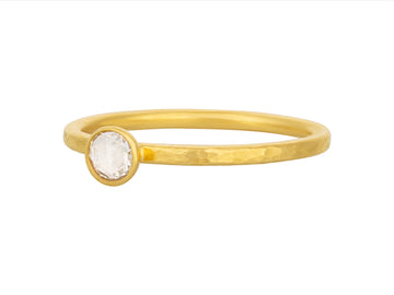 GURHAN, GURHAN Prism Gold Diamond Stacking Ring, 4mm Round Stone