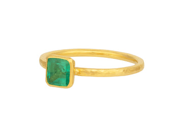 GURHAN, GURHAN Prism Gold Emerald Stacking Ring, 6mm Square Stone