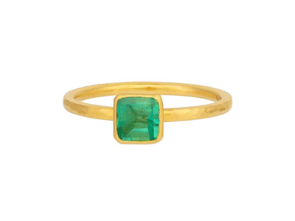 GURHAN, GURHAN Prism Gold Emerald Stacking Ring, 6mm Square Stone