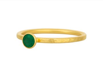 GURHAN, GURHAN Prism Gold Emerald Stacking Ring, 4mm Round Stone