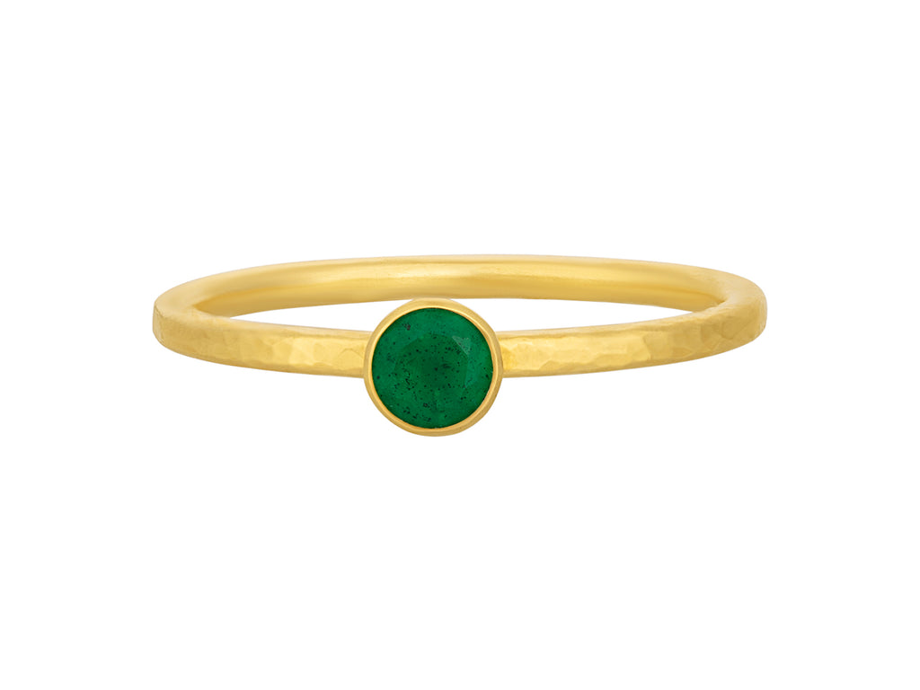 GURHAN, GURHAN Prism Gold Emerald Stacking Ring, 4mm Round Stone