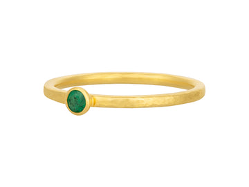 GURHAN, GURHAN Prism Gold Emerald Stacking Ring, 3mm Round Stone