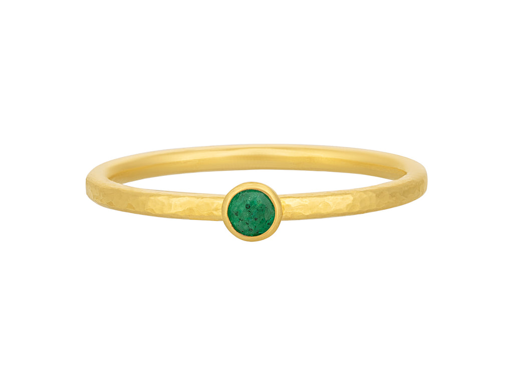 GURHAN, GURHAN Prism Gold Emerald Stacking Ring, 3mm Round Stone