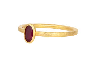 GURHAN, GURHAN Prism Gold Ruby Stacking Ring, 6x4mm Oval