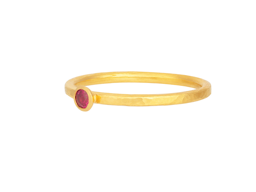 GURHAN, GURHAN Prism Gold Ruby Stacking Ring, 3mm Round