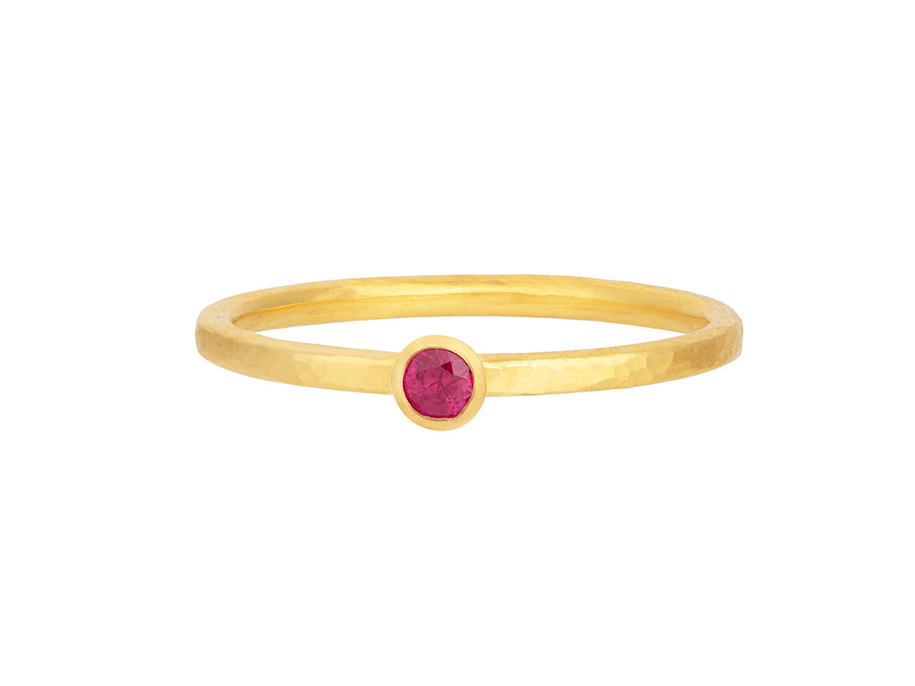 GURHAN, GURHAN Prism Gold Ruby Stacking Ring, 3mm Round