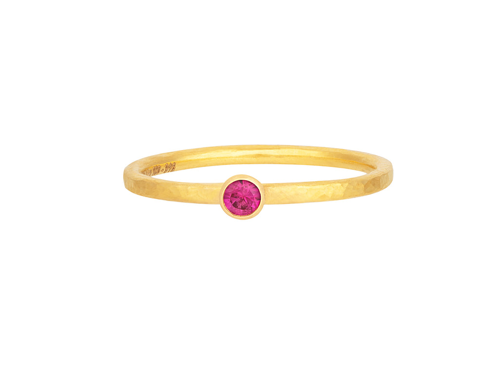 GURHAN, GURHAN Prism Gold Ruby Stacking Ring, 3mm Round