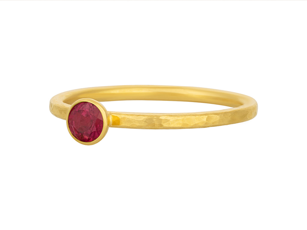 GURHAN, GURHAN Prism Gold Ruby Stacking Ring, 4mm Round Stone